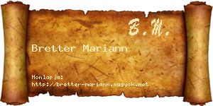 Bretter Mariann névjegykártya