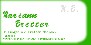 mariann bretter business card